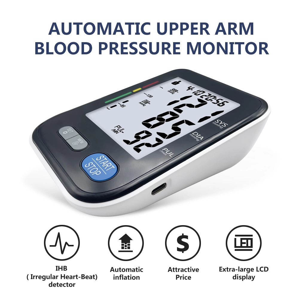 LCD Health Care Blood Pressure Monitor Inflation Bpm Upper Arm Blood Pressure Monitor