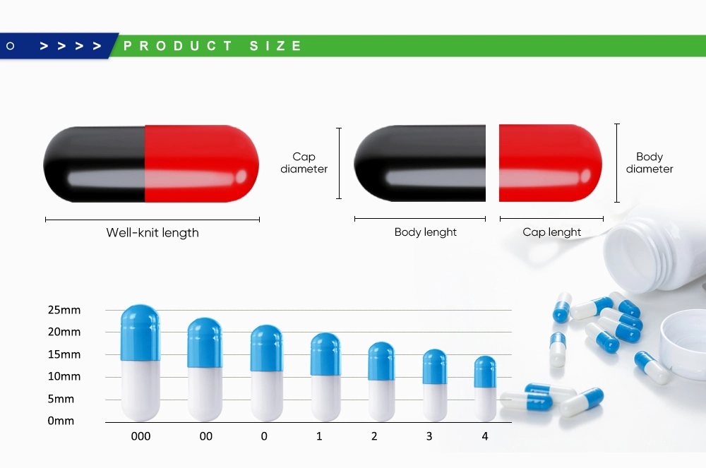 Various Size Transparent Empty Capsule HPMC Gelatin Plant Vegetable Halal Health Capsule Shell